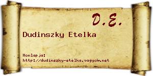 Dudinszky Etelka névjegykártya